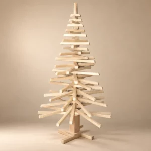 Sapin de Noël en bois artisanal de 2 m en bois brut