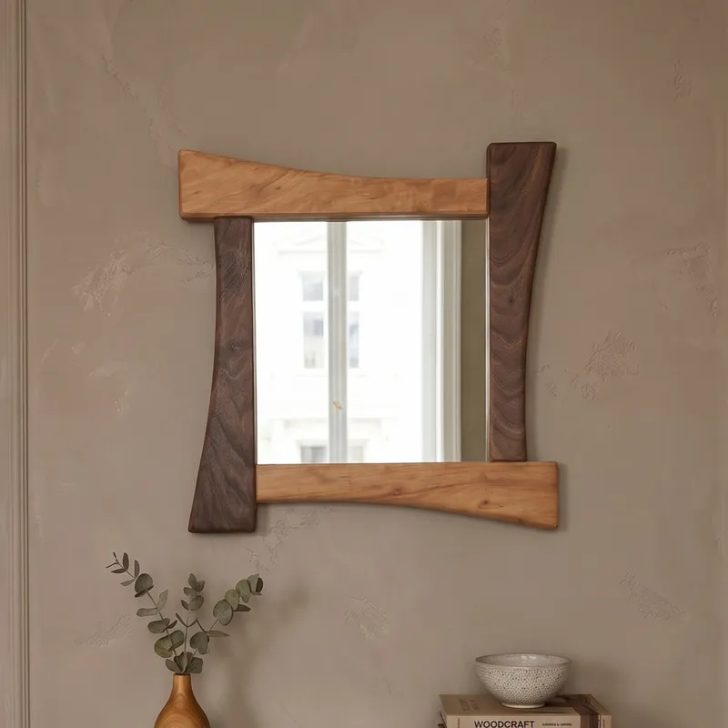 Miroir en Poirier et Noyer