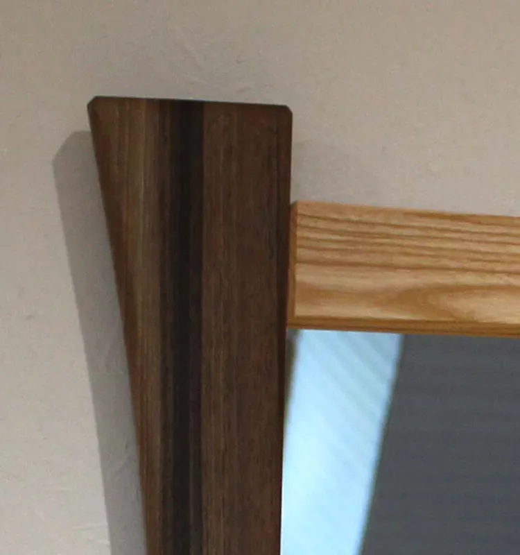 Miroir en frêne et noyer de 60 cm – Image 3