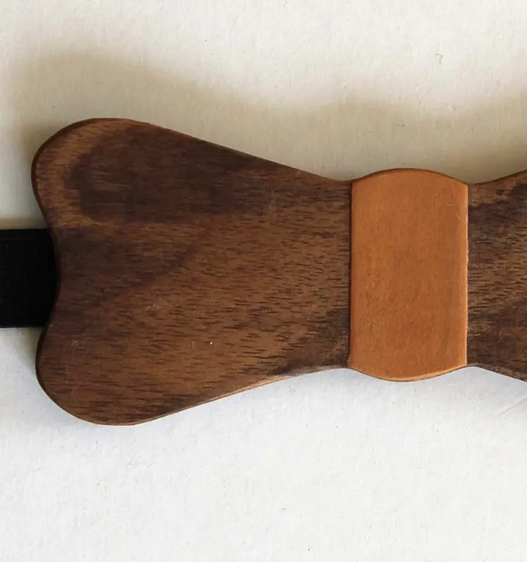 Nœud papillon homme en bois de noyer