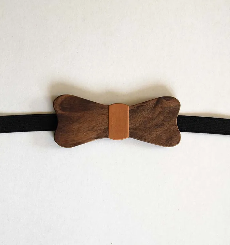 Nœud papillon en bois de noyer pour mariage