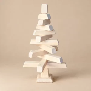 Sapin de Noël en bois naturel de 40 cm