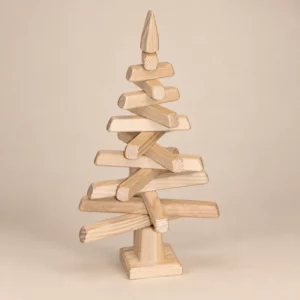 Sapin de Noël en bois naturel de 50 cm